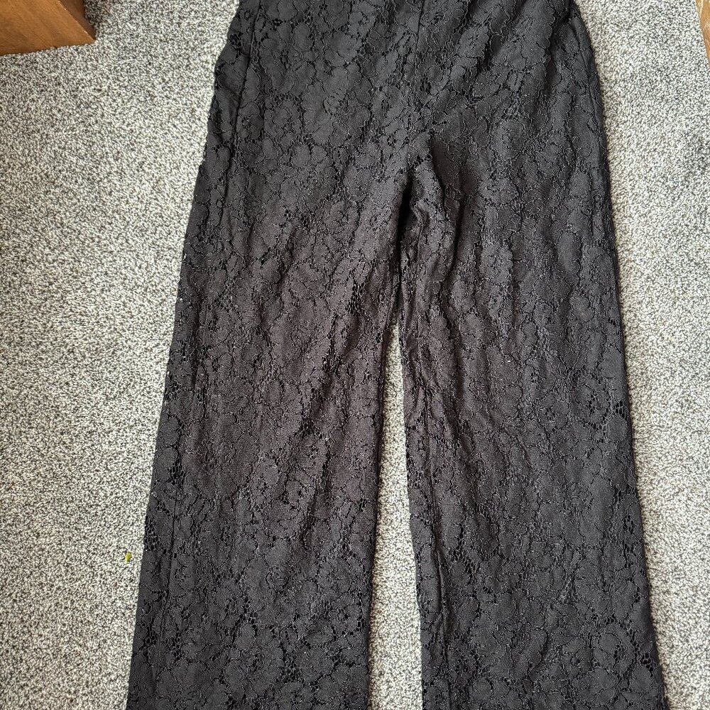 Lauressa All Over Lace Pants - Large - Black